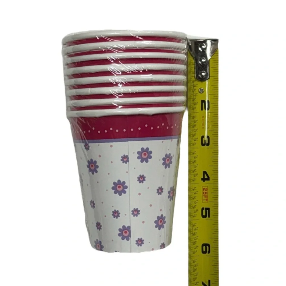 Creative converting brand 3 sets of 8 floral cups, 24 total, new in packaging!